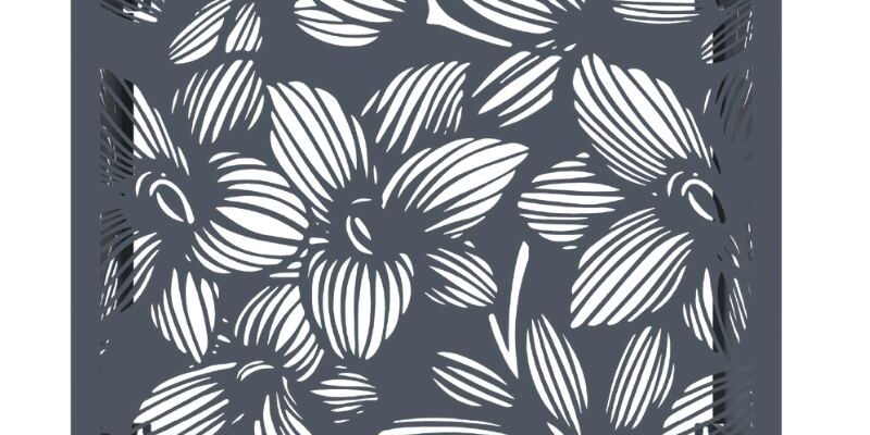 Cache climatisation / pompe à chaleur. Modèle Fleur de Lys RAL 7015.